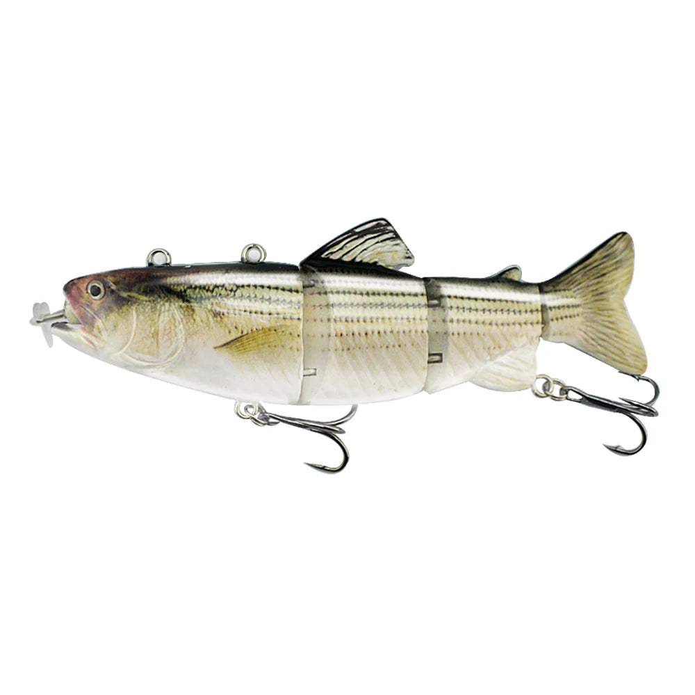 130mm/35g  Automatic Swimming Bait Customized Fishing Lure of 4 Sections of Robot Bait