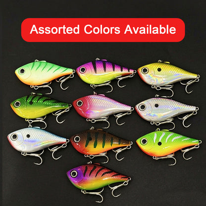 5pc 2.76in 0.85oz / 70mm 24g Plastic Sinking VIB Lure, Long Cast Japanese Style Hard Bait for Bass Freshwater Fishing