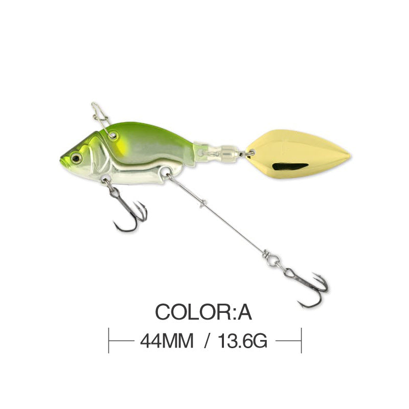 44mm/13.6g Full Water Layer VIB Fishing Lure, Spinning Metal Blade Bait Hard Lure for Bass Pike Walleye