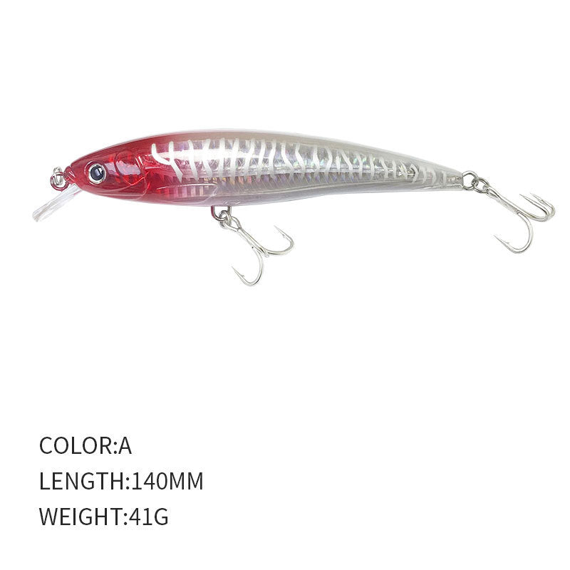 5.51in 1.45oz / 140mm 41g Floating Large Minnow Lure, Inner Laser Hard Bait for Freshwater & Saltwater Bass Fishing