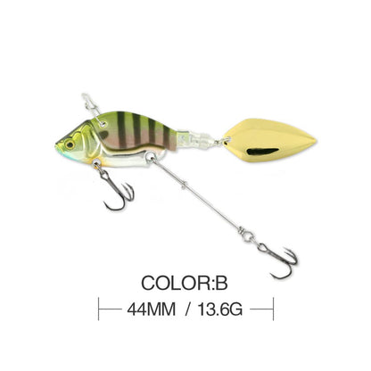 44mm/13.6g Full Water Layer VIB Fishing Lure, Spinning Metal Blade Bait Hard Lure for Bass Pike Walleye