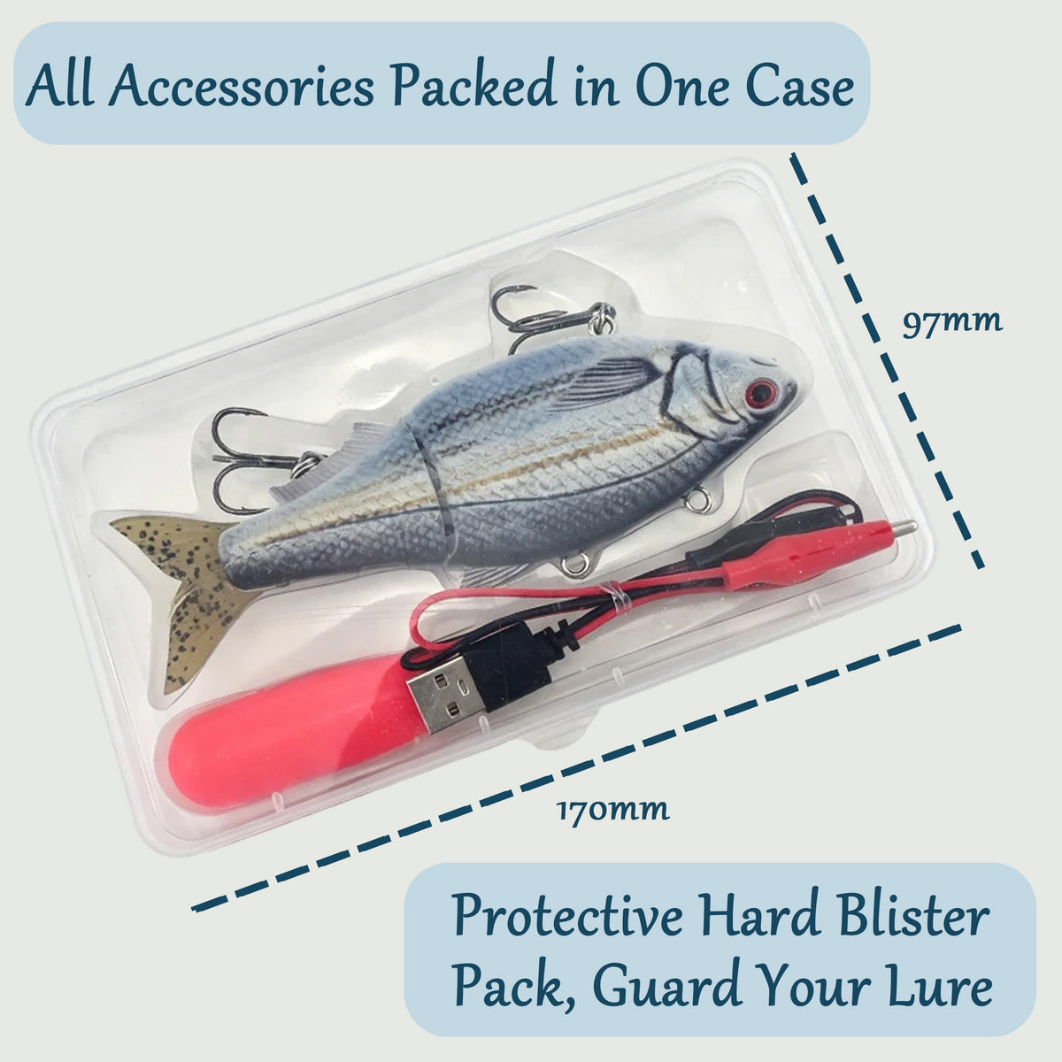 165mm/29.2g Automatic Swimming Bait Customized Fishing Lure Tail-driven Electronic Robot Bait with Anti-tangle Function & LED Light