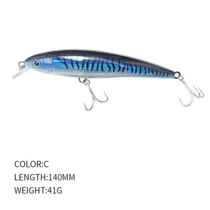 5.51in 1.45oz / 140mm 41g Floating Large Minnow Lure, Inner Laser Hard Bait for Freshwater & Saltwater Bass Fishing