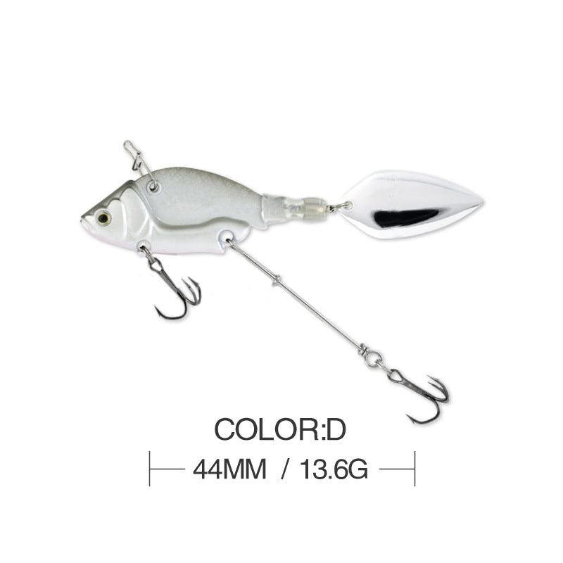 44mm/13.6g Full Water Layer VIB Fishing Lure, Spinning Metal Blade Bait Hard Lure for Bass Pike Walleye