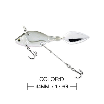 44mm/13.6g Full Water Layer VIB Fishing Lure, Spinning Metal Blade Bait Hard Lure for Bass Pike Walleye