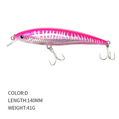 5.51in 1.45oz / 140mm 41g Floating Large Minnow Lure, Inner Laser Hard Bait for Freshwater & Saltwater Bass Fishing
