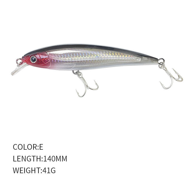 5.51in 1.45oz / 140mm 41g Floating Large Minnow Lure, Inner Laser Hard Bait for Freshwater & Saltwater Bass Fishing