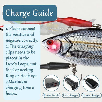 165mm/29.2g Automatic Swimming Bait Customized Fishing Lure Tail-driven Electronic Robot Bait with Anti-tangle Function & LED Light