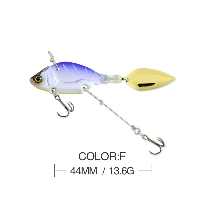 44mm/13.6g Full Water Layer VIB Fishing Lure, Spinning Metal Blade Bait Hard Lure for Bass Pike Walleye
