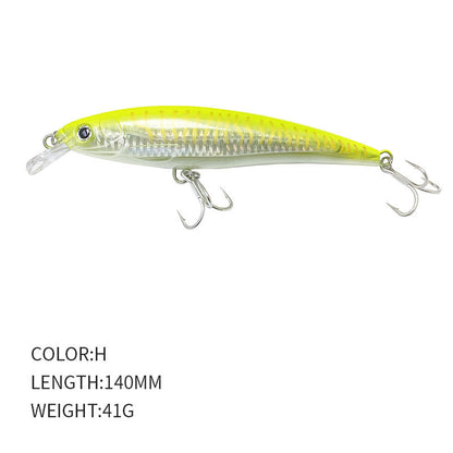 5.51in 1.45oz / 140mm 41g Floating Large Minnow Lure, Inner Laser Hard Bait for Freshwater & Saltwater Bass Fishing