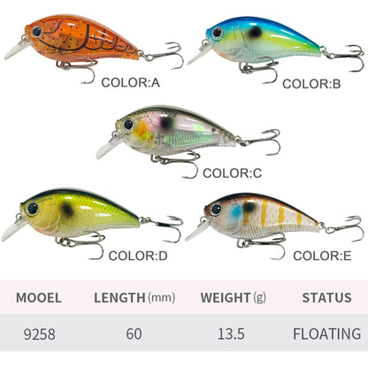 5pc 60mm/13.5g Crankbait Lure