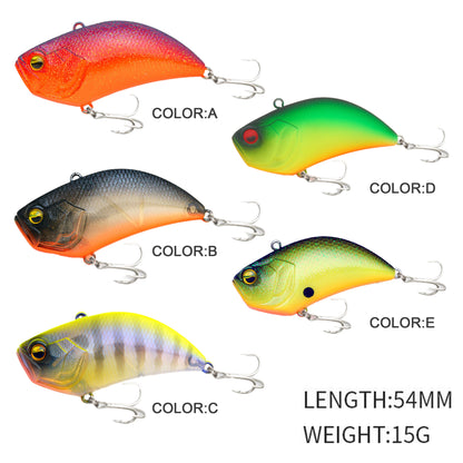 5pc 54mm/15g Sinking VIB Fishing Lure, Full Water Layer Hard Bait for Culter, Bass and Predatory Fish