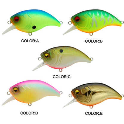 5pc 1.97in 0.37oz / 50mm 10.5g Rock Crankbait Saltwater Lure, Bionic Hard Bait for Sea Bass & Topmouth Culter