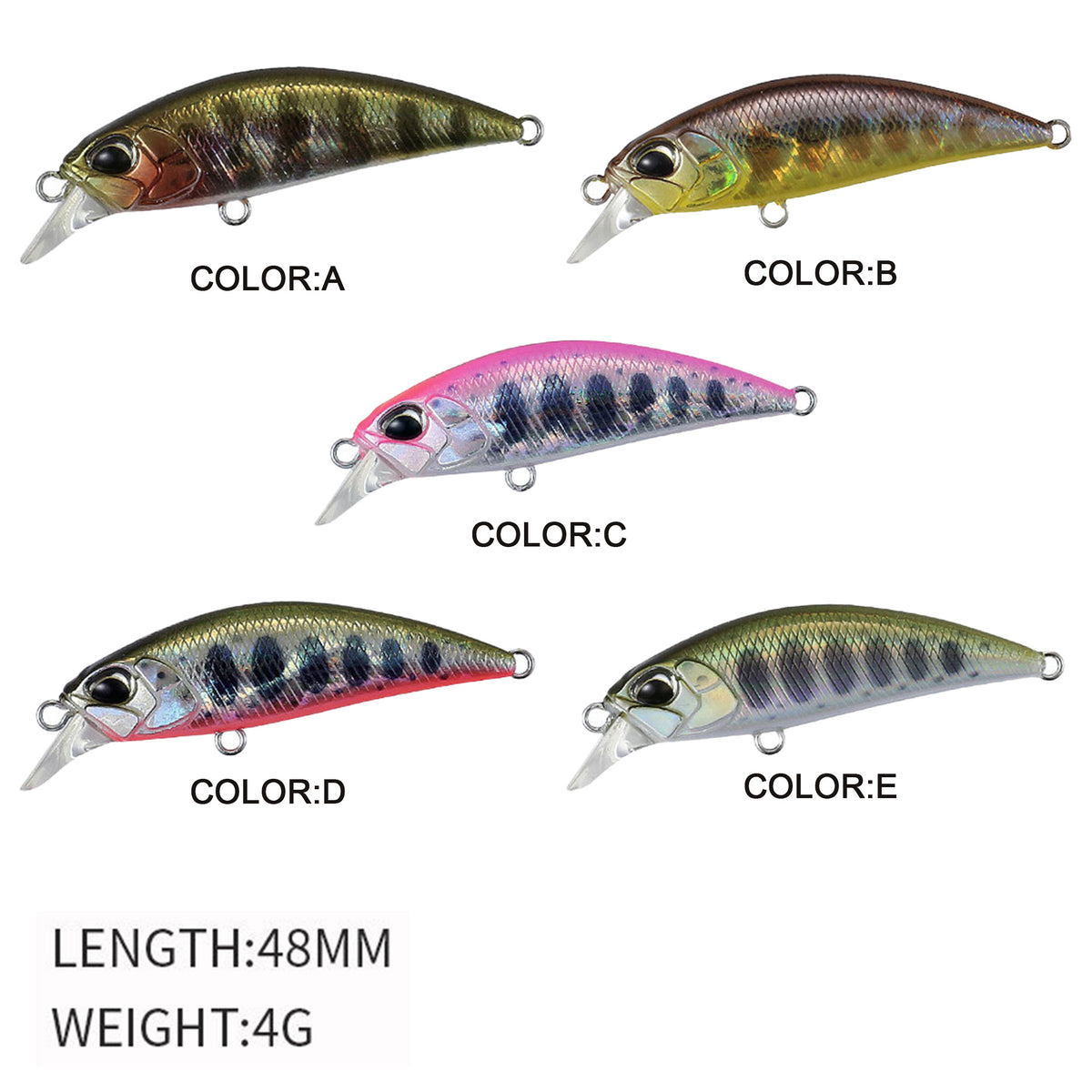 4pc 3.15in 0.85oz  80mm 24g Sinking VIB Hard Lure, Plastic Artificial Bait for Topmouth Culter & Bass Freshwater Fishing