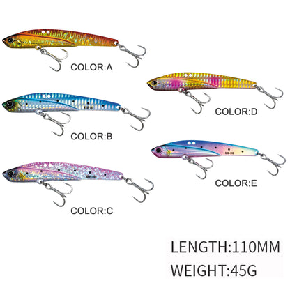 5pc 110mm / 45g VIB Pencil Fishing Lure, Sinking All Water Layers Hard Bait, Long Cast Artificial Bait for Freshwater Saltwater
