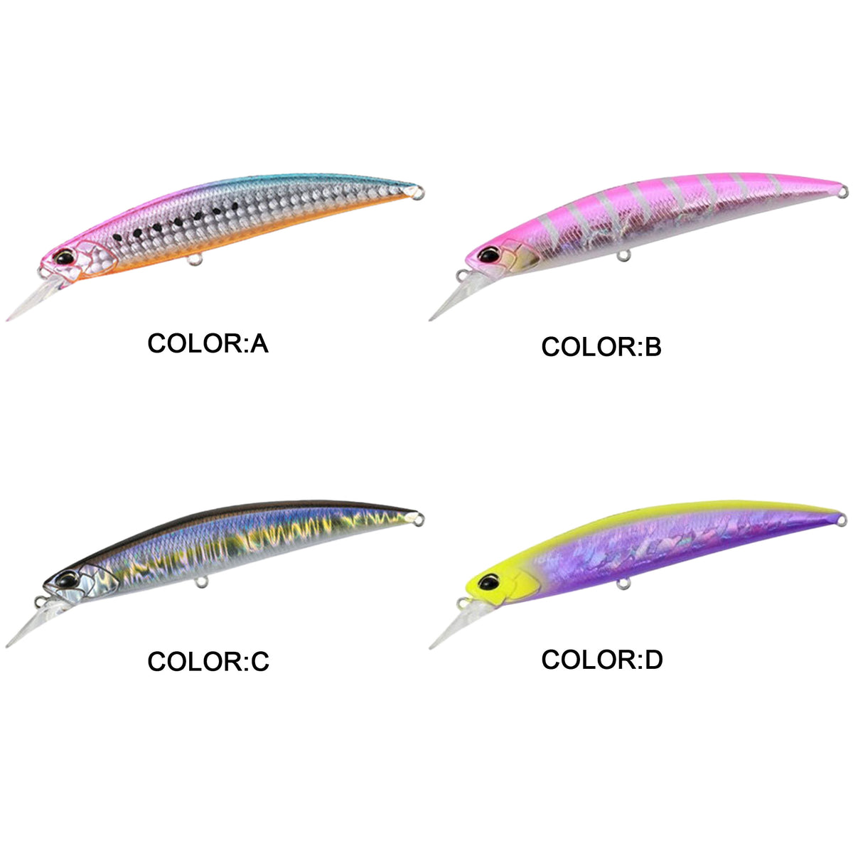 4pc 4.33in 0.95oz / 110mm 27g Sinking Minnow Hard Lure, Long Cast Artificial Bait for Topmouth Culter Saltwater & Freshwater Fishing