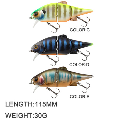 3pc 115mm/30g Floating Multi-Jointed Minnow Glide Bait