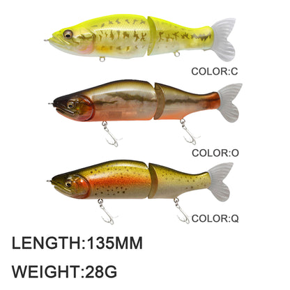 3pc 135mm/28g Slow Sinking Single-Joint Glide Bait