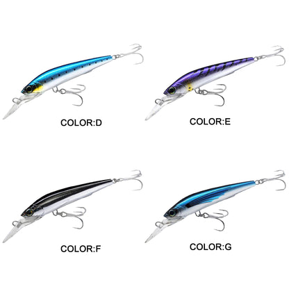 4pc 5.51in 1.41oz / 140mm 40g Deep Sea Trolling 3D Minnow Floating Hard Lure, Boat Fishing Bait for Saltwater Gamefish
