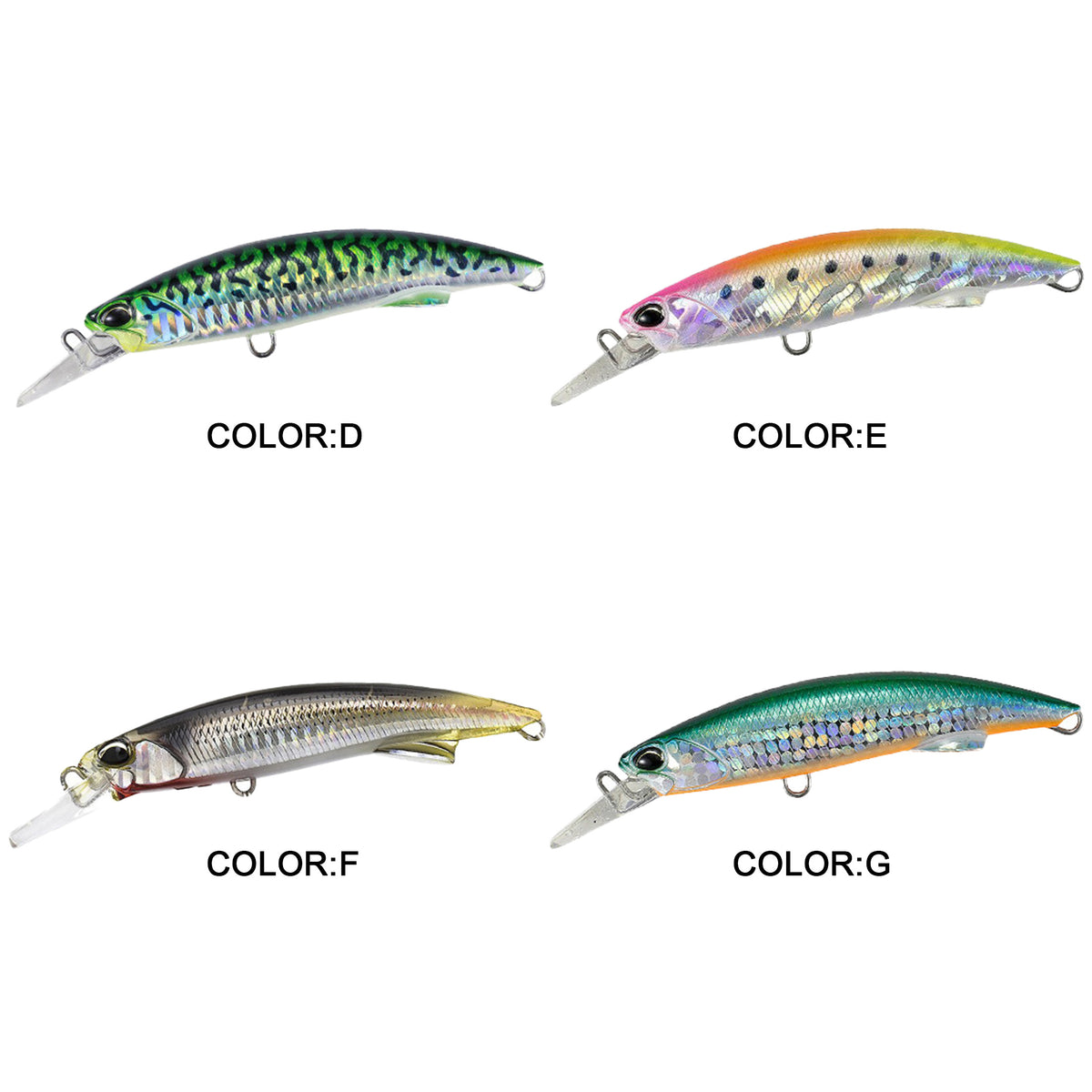 4pc 3.62in 1.41oz / 92mm 40g Sinking Minnow Hard Lure, Bionic Artificial Bait for Saltwater & Freshwater Predatory Fishing