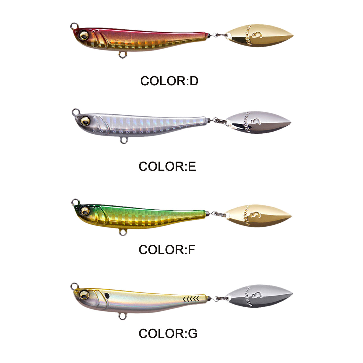 4pc 2.44in 1.06oz / 62mm 30g Long Casting Metal VIB Lure, Artificial Hard Bait for Topmouth Culter, Bass Freshwater Fishing