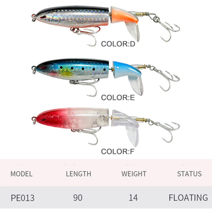 3pc 90mm/14g Topwater Whopper Plopper Lure