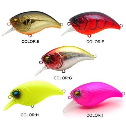 5pc 1.97in 0.37oz / 50mm 10.5g Rock Crankbait Saltwater Lure, Bionic Hard Bait for Sea Bass & Topmouth Culter