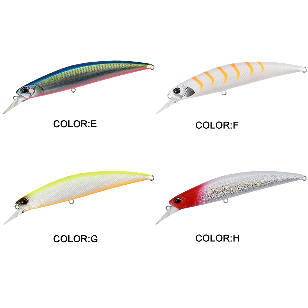 4pc 4.33in 0.95oz / 110mm 27g Sinking Minnow Hard Lure, Long Cast Artificial Bait for Topmouth Culter Saltwater & Freshwater Fishing