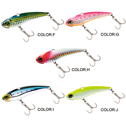 5pc 2.95in 0.99oz / 75mm 28g Sinking Metal VIB Jig Lure, Artificial Hard Bait for Sea Bass & Spanish Mackerel Saltwater Fishing