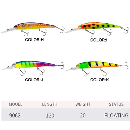 4pc 4.72in 0.71oz / 120mm 20g Floating Minnow Hard Lure, Realistic Artificial Bait for Topmouth Culter & Bass Freshwater Saltwater Fishing