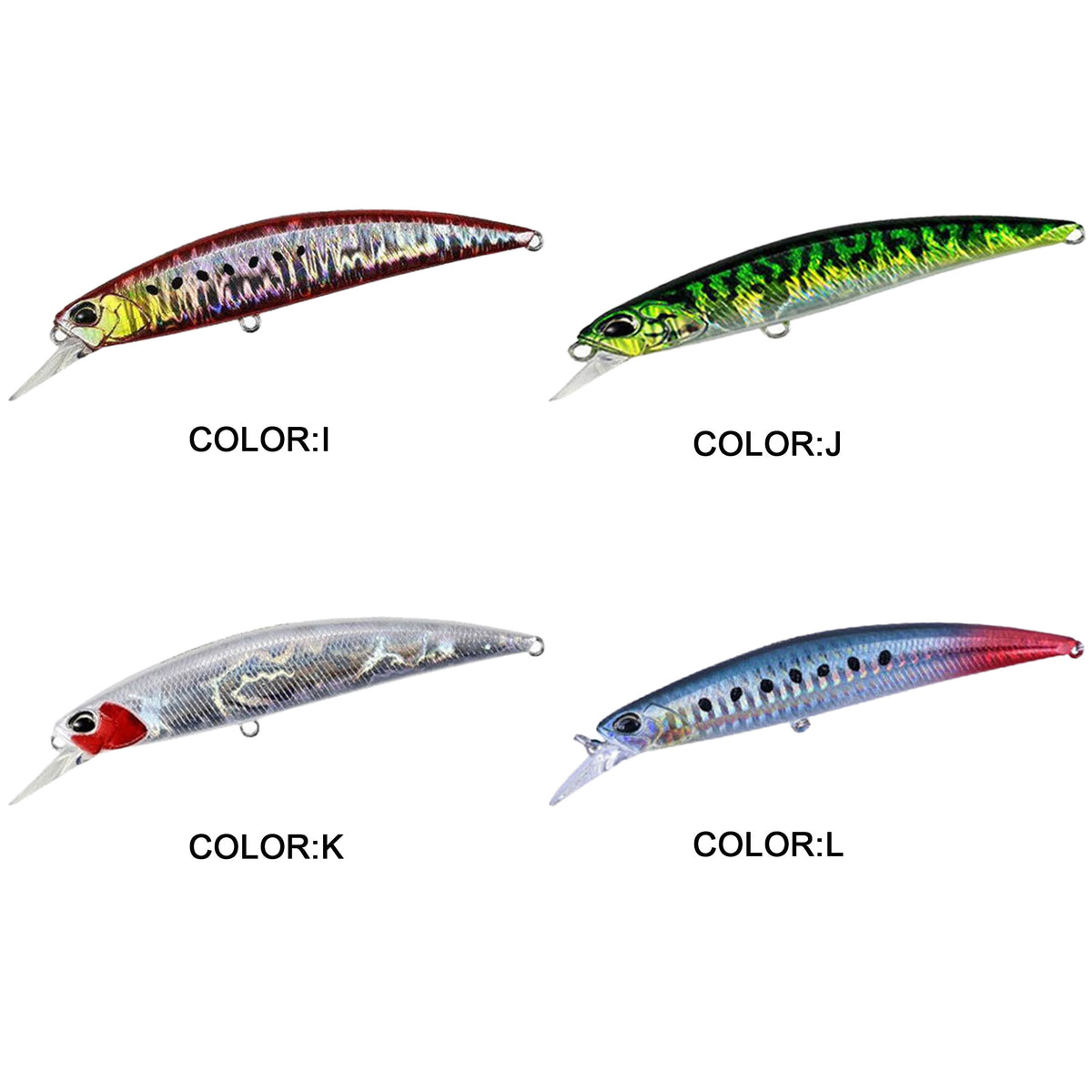4pc 4.33in 0.95oz / 110mm 27g Sinking Minnow Hard Lure, Long Cast Artificial Bait for Topmouth Culter Saltwater & Freshwater Fishing