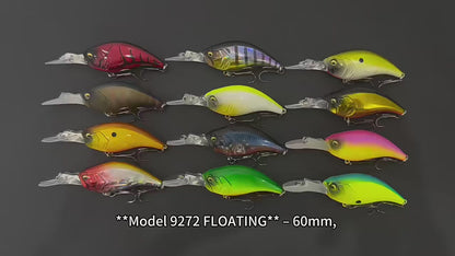 4pc 2.36in 0.34oz  60mm 9.7g Saltwater Crankbait Hard Lure, Bionic Artificial Bait for Bass & Topmouth Culter Fishing