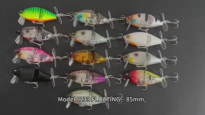 3pc 85mm/25g Topwater Minnow Prop Lure