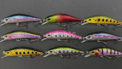 5pc 1.97in 0.14oz / 50mm 4g Micro Sinking Minnow Hard Lure, Freshwater & Saltwater Bait for Bass, Pike & Walleye