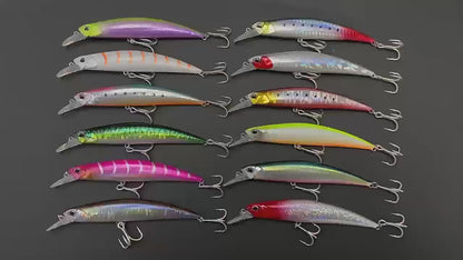 4pc 4.33in 0.95oz / 110mm 27g Sinking Minnow Hard Lure, Long Cast Artificial Bait for Topmouth Culter Saltwater & Freshwater Fishing