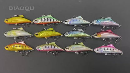 4pc 1.77in 0.19oz/45mm 5.3g Sinking VIB Fishing Lure, Long Cast Hard Bait for Bass, Culter and Predatory Fish