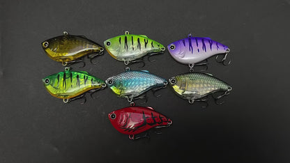 4pc 2.36in 0.52 oz/60mm 14.7g Sinking Plastic VIB Fishing Lure, Japanese Style 3D Vibration Hard Bait for Bass Freshwater Fishing